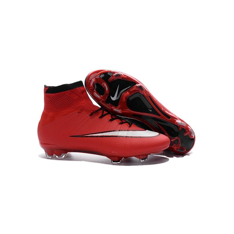 red and black football cleats