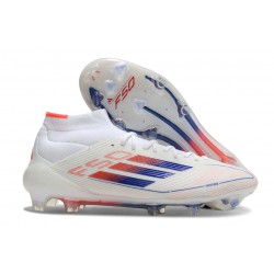 adidas F50 Elite Laceless FG Ftwr White Lucid Blue Solar Red
