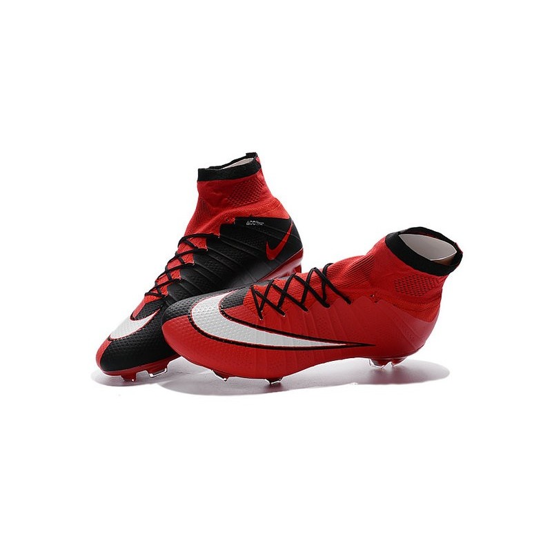 red and black football cleats