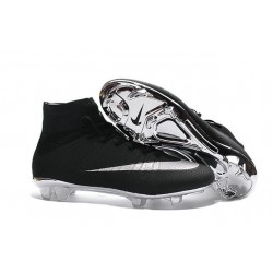 Nike Mercurial Superfly IV FG Soccer Cleats - Latest Shoes Silver Black