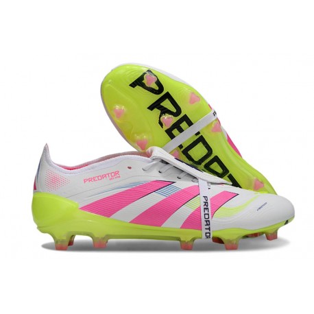 New 2025 Adidas Predator Elite FT FG White Lucid Pink Lucid Lemon
