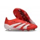 adidas Predator 25 Elite Laceless FG Lucid Red White Black