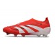 adidas Predator 25 Elite Laceless FG Lucid Red White Black