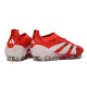 adidas Predator 25 Elite Laceless FG Lucid Red White Black