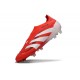 adidas Predator 25 Elite Laceless FG Lucid Red White Black
