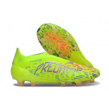 adidas Predator 25 Elite Laceless FG Lucid Lemon Lucid Pink Blue Fusion