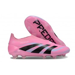 adidas Predator 25 Elite Laceless FG Pink Black