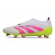 adidas Predator 25 Elite Laceless FG White Lucid Pink Lucid Lemon