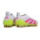 adidas Predator 25 Elite Laceless FG White Lucid Pink Lucid Lemon