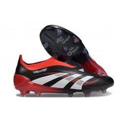 adidas Predator 25 Elite Laceless FG X MOMENTS Black White Vivid Red