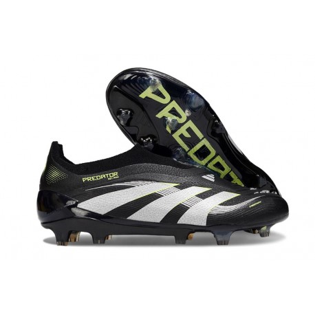 adidas Predator 25 Elite Laceless FG Black White