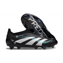 adidas Predator 25 Elite Laceless FG Black White Blue