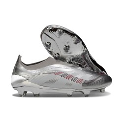 adidas Predator 25 Elite Laceless FG Silver Grey