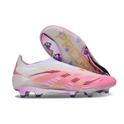 adidas Predator 25 Elite Laceless FG Pink White