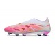 adidas Predator 25 Elite Laceless FG Pink White