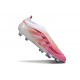 adidas Predator 25 Elite Laceless FG Pink White