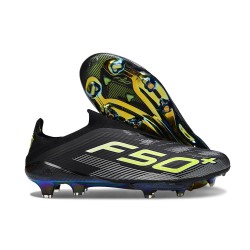 adidas F50+ LL FG Firm Ground Cleats Core Black Iron Met. Lucid Lemon