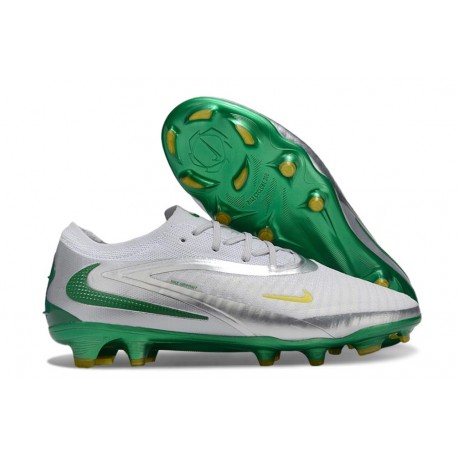 New Nike Phantom 6 Low Cut Elite FG White Green Silver