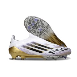 adidas F50 Elite Laceless FG White Core Black Met Gold
