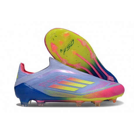 adidas F50 Elite Laceless FG Blue Fusion Lucid Lemon Lucid Pink