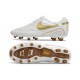 Nike Tiempo Legend X Elite Leather FG Ronaldo White Gold