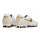 Nike Tiempo Legend X Elite Leather FG Ronaldo White Gold