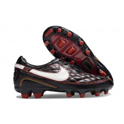 Nike Tiempo Legend X Elite Leather FG Ronaldo Black White Red
