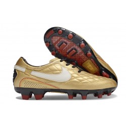Nike Tiempo Legend X Elite Leather FG Ronaldo Gold White