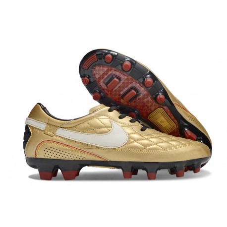 Nike Tiempo Legend X Elite Leather FG Ronaldo Gold White