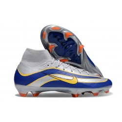 Nike Zoom Mercurial Superfly 10 Elite FG Silver Blue Yellow