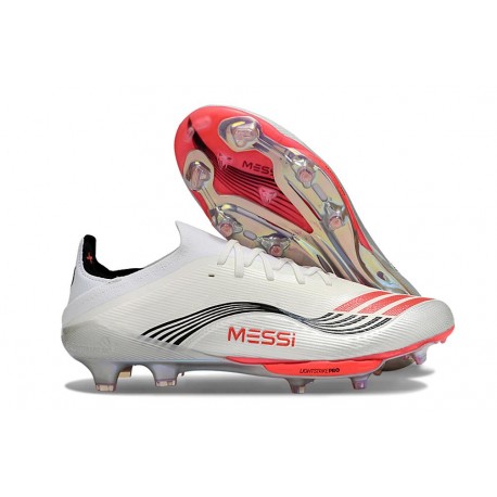 adidas F50 + FG Soccer Boots X MESSI Ftwr White Lucid Red Silver Met.