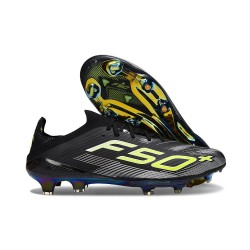 adidas F50 + FG Soccer Boots Core Black Iron Met. Lucid Lemon