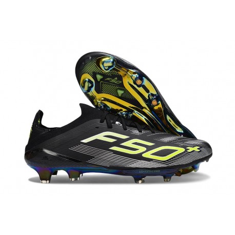 adidas F50 + FG Soccer Boots Core Black Iron Met. Lucid Lemon