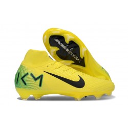Nike Zoom Mercurial Superfly 10 Elite FG KM Yellow Green Black