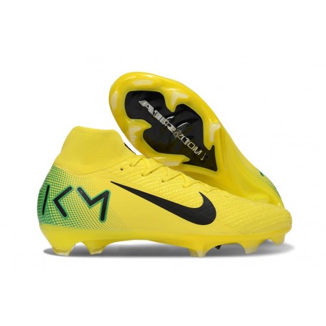 Nike Zoom Mercurial Superfly 10 Elite FG KM Yellow Green Black
