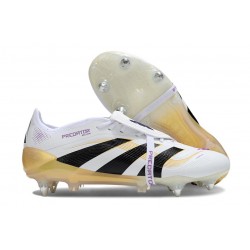 Adidas Predator Elite Fold-Over Tongue SG Boots White Black Gold Met