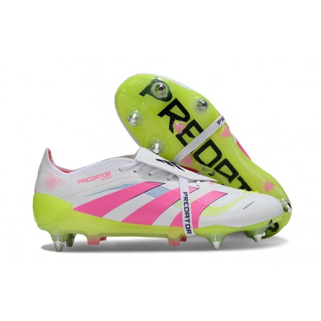 Adidas Predator Elite Fold-Over Tongue SG Boots White Pink Yellow