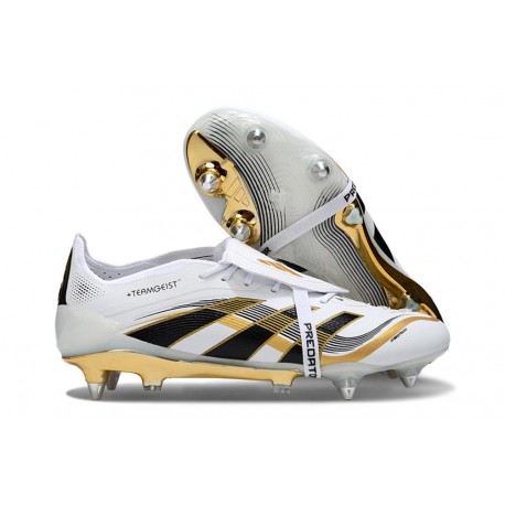 Adidas Predator Elite Fold-Over Tongue SG Boots White Black Gold Met