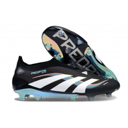 adidas Predator 25 Elite Laceless FG Black White Blue