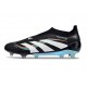 adidas Predator 25 Elite Laceless FG Black White Blue