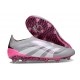 adidas Predator 25 Elite Laceless FG Gray White Pink