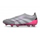 adidas Predator 25 Elite Laceless FG Gray White Pink