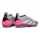 adidas Predator 25 Elite Laceless FG Gray White Pink