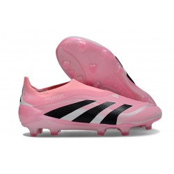 adidas Predator 25 Elite Laceless FG Pink Black