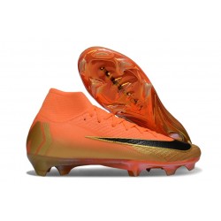 Nike Air Zoom Mercurial Superfly X Elite FG Cleat Orange Golden Black