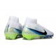 Nike Air Zoom Mercurial Superfly X Elite FG Cleat White Black Blue