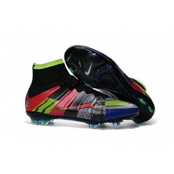 Shoes For Men - Nike Mercurial Superfly IV FG Football Cleats Black Green Blue Red What the Mercurial