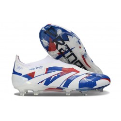 adidas Predator 25 Elite Laceless FG White Blue Red