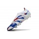 adidas Predator 25 Elite Laceless FG White Blue Red