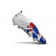 adidas Predator 25 Elite Laceless FG White Blue Red